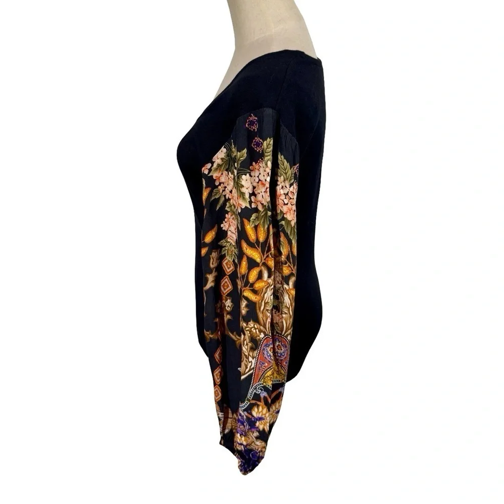 Anthropologie Blank London Bl-nk Bl^nk Printed-Sleeve Sweater Top